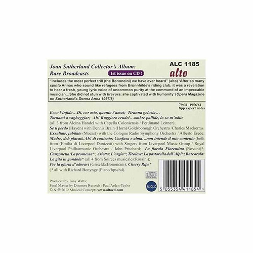 Sutherland Joan Joan Sutherland: Rare Broadcasts Usa Cd