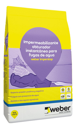 Impermeabilizante Weber Imperstop Obturador Instantaneo 5kg