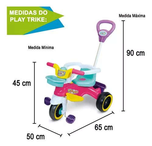 Triciclo Infantil Com Empurrador Bebe Motoca Menino Menina