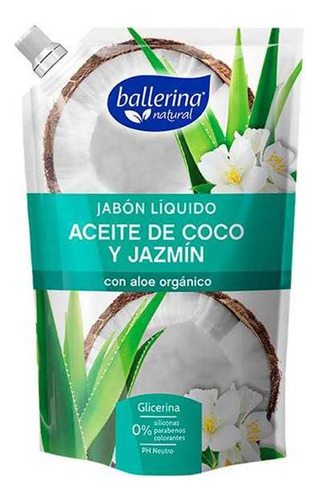 X2 Jabón Líquido Ballerina Natural 750 Ml Jabón Humectante