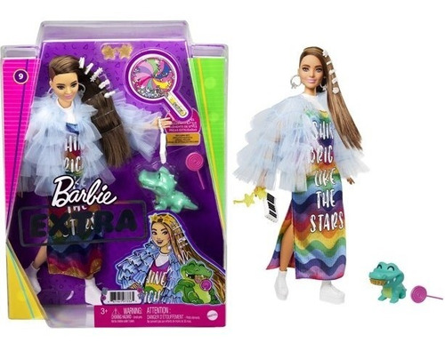 Barbie Extra  Vestido Arcoi Iris - Mascota Y Accesorios-tma+