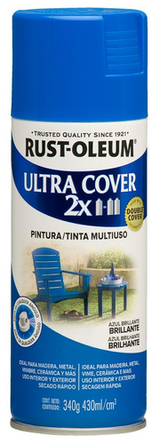 Aerosol Ultra Cover 2x Azul Brillante Rust Oleum 340 Gr