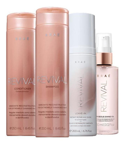 Kit Braé Revival - Sh 250ml+cond 250ml+lv 200ml+óleo 60ml