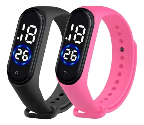 Kit 2 Relógio Digital Led Sport Homem Mulher Prova D' Água
