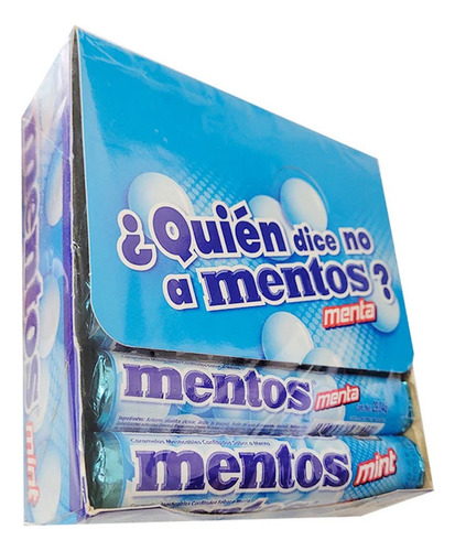 Mentos Sabor Menta 12 Rollos De 29.04g Caramelos Masticables