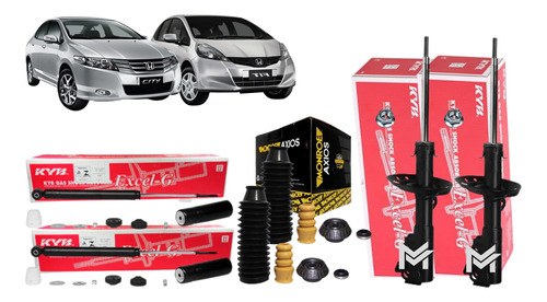 4 Amortecedor+ Kit Suspensão Honda City 2012 2013 2014 Kyb