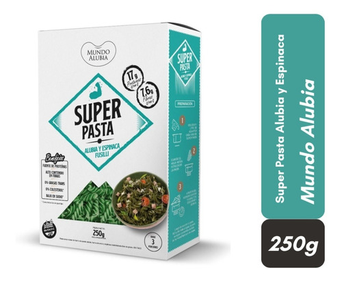 Súper Pasta Alubia Y Espinaca Sin Tacc Con Proteínas X 250 G