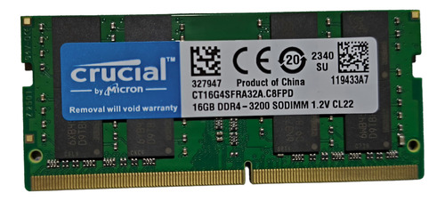 Memoria Ram Crucial 16gb Ddr4-3200 Notebook Ct16g4sfra32a