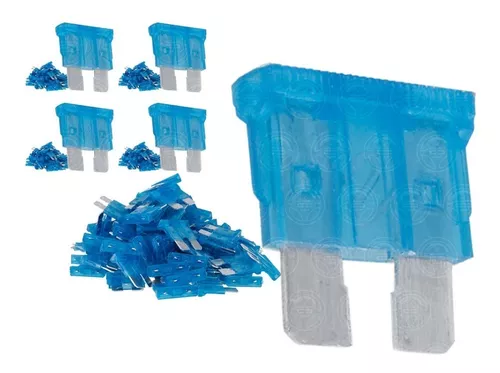 Caja con 100 Fusibles Azules Tipo Clavija de 15 Amperes
