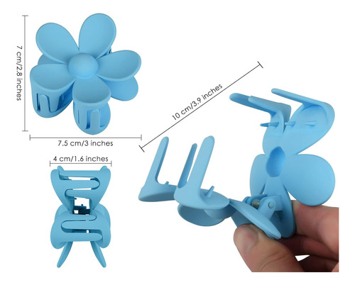 Juego De 4 Pinzas De Flores Para Cabello Grueso - Colores Ma