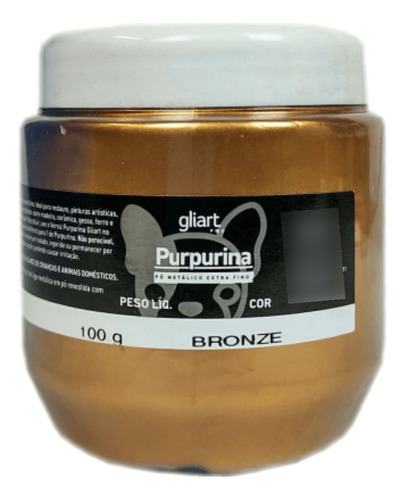 Purpurina Metálica Em Pó Bronze Gliart 100g Cor Colorido