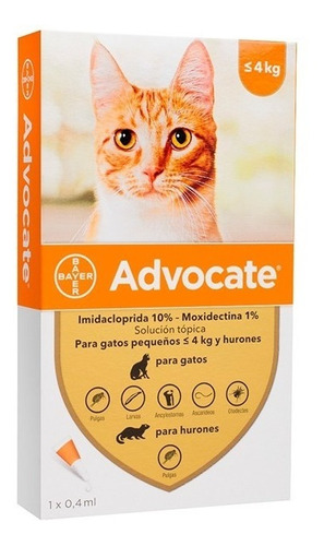 Bayer Advocate Antiparasitario Gato Hurón 0 A 4kg - Aquarift