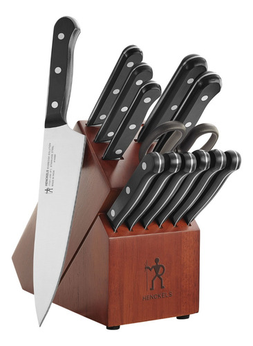 Henckels Solution Kitchen Knife Set With Block, 14-pc, Black