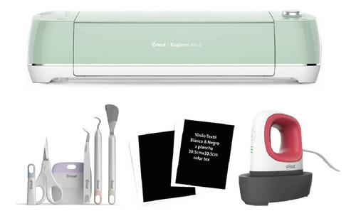 Combo Emprende Con Textil Cricut Explore Air 2 Menta