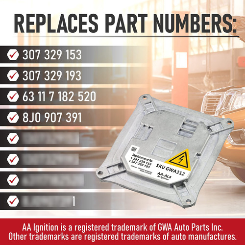 Balasto Faros Xenón Hid Módulo Control Reemplaza 307 329 -