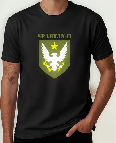 Playera Programa De Entrenamiento Spartan Ii Negra En Blanc
