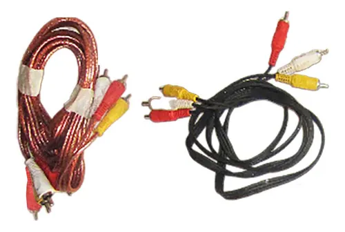 Kit De 2 Cables Rca Video Y Audio=2mets Y 1,5 Metros