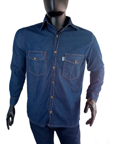 Camisa Jean Dotación Manga Larga Liviana 8 Onzas Hombre