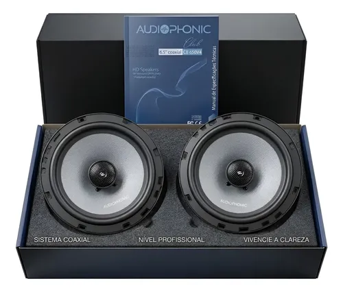 Kit Alto Falante Audiophonic Club Cb 650v4 160w Rms Par Som Preto