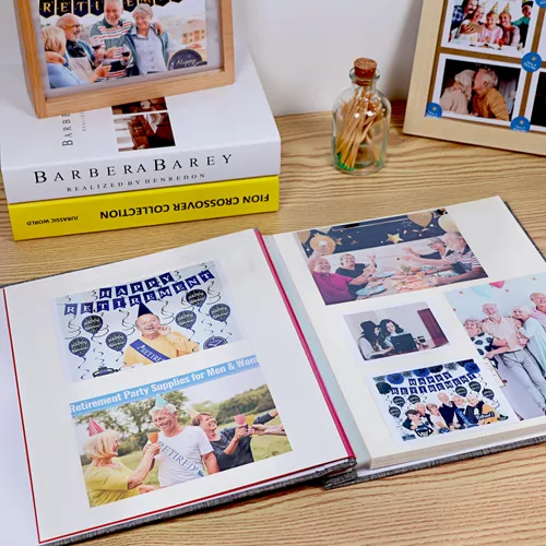 Álbum de fotos autoadhesivo para fotos de 3 x 5, 4 x 6, 5 x 7, 8 x 10, 40  páginas, cubierta de lino con ventana de exhibición, libro de fotos, regalo