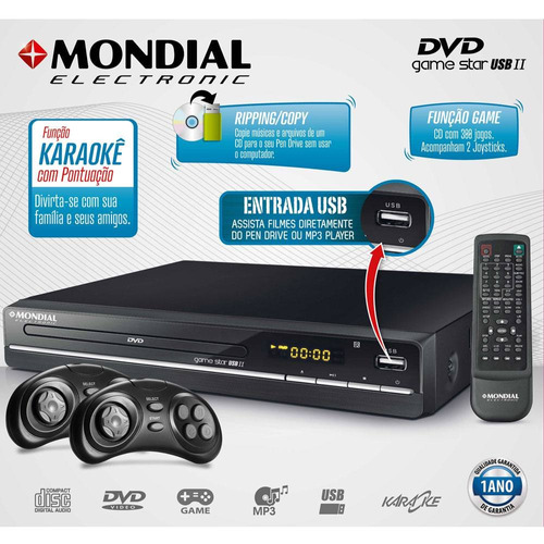 Dvd Player Game Bivolt 300 Jogos Microfone Pronta Entrega