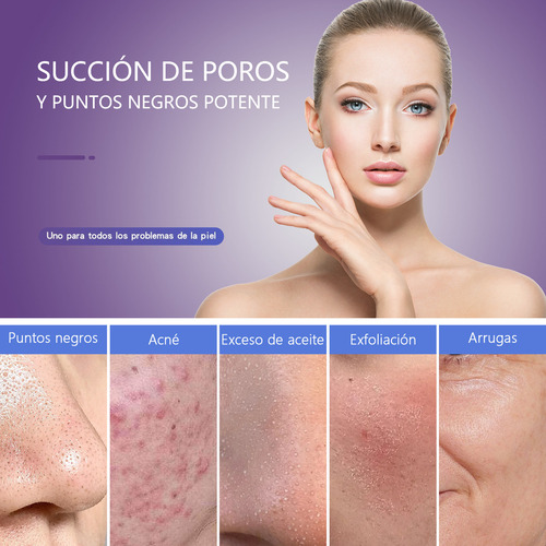 Removedor De Espinillas Maquina Ultra Micro Agua Limpiador Succión 5 Sondas Kit Belleza USB, Extractor Eléctrico Succionador, Limpiador de Belleza y Kit de Limpieza Facial, 5 Niveles de Succión