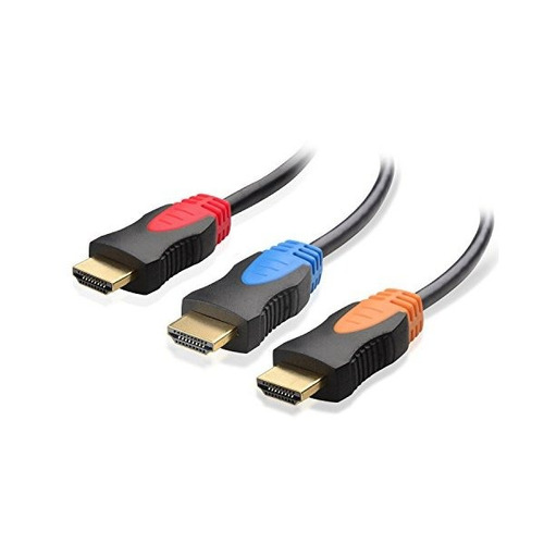 Cable Importa 3-pack, Chapado En Oro Hdmi De Alta Velocidad 