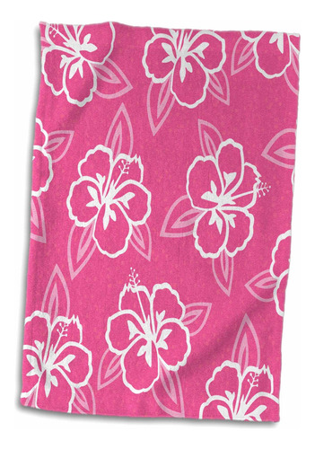 3d Rose Hawaiian Hibiscus Flower Print-pink And White T...
