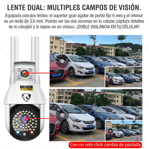 Imagen 4 de 10 de Cámara Domo Ip Wifi Robotica Lente Dual Full Hd Exterior