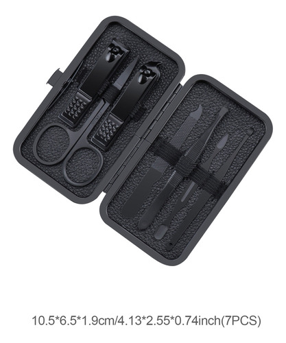 Set De 7 Piezas Con Estuche, Set De Cortaúñas Profesional Pa