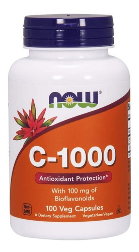 Vitamina C 1000 Mg Now 100 Capsulas Vegetales