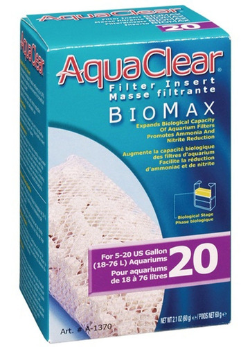 Repuesto Biomax 20 P/ Filtro Aquaclear Generador Biológico