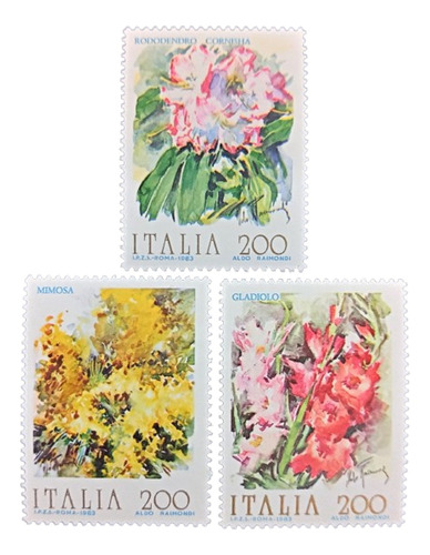 Italia Flores, Serie Yv 1571-3 Gladiolo Año 1983 Mint L18835