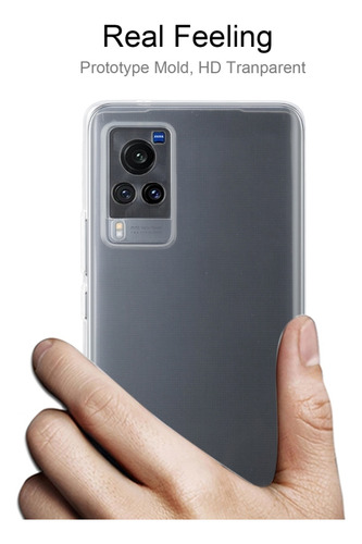 For Vivo X60, Versión De Pantalla Curva, Funda De Tpu Transparente