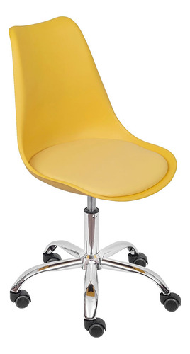 Cadeira De Escritório Joly Giratória - Amarelo