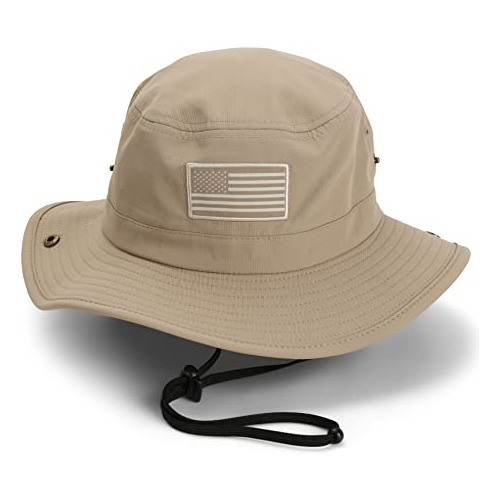 Paramount Outdoors Bayou American Flag Khaki Bucket Hat Amer