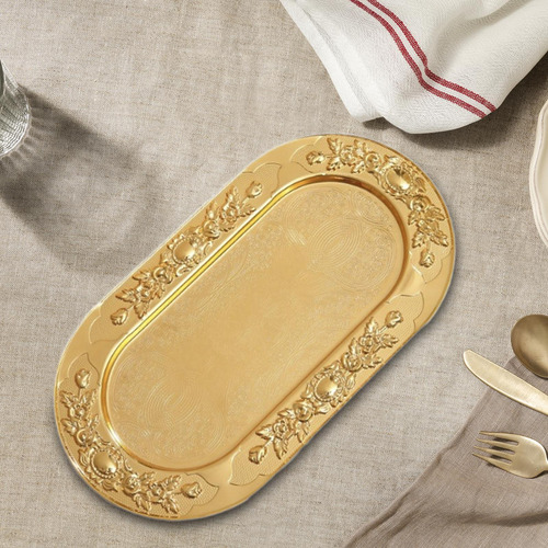 Plato Dorado Para Fruta, Plato De Postre, Adorno De Lujo,