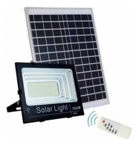 Foco Solar 300w Con Panel Solar Y Con Control-exteriores Color De La Carcasa Negro