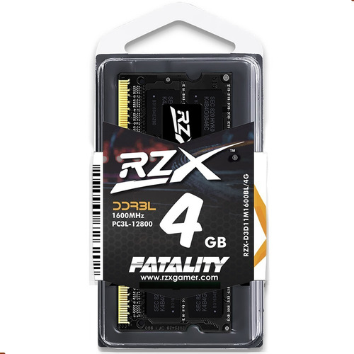 Imagem 1 de 7 de Memória Ram Fatality 4gb 1x4gb Rzx-d3d11m1600bl/4g