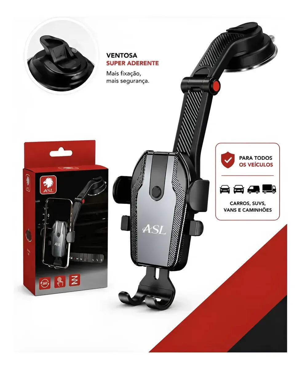 Suporte Celular Veicular ASL para Painel e Mesa com Ventosa