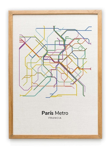 Lámina Mapa Metro París Imprimible