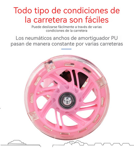 Scooter Infantil Con Led Ruedas Y Taburete,altura Ajustable