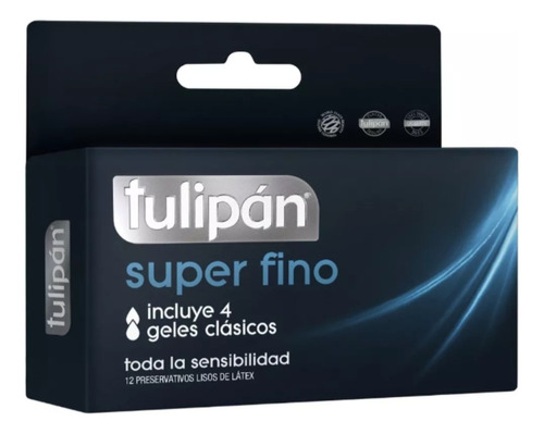 Preservativos Tulipán Super Fino Caja X 12. Discreto