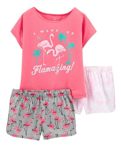 Set 3 Piezas Carter's Flamencos Top Y Short