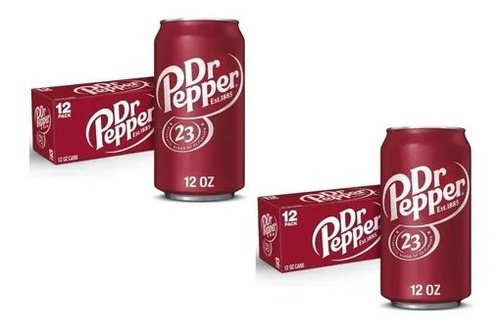 2 Paq. Refresco 12 Pack Dr Pepper Soda (355ml C/lata)