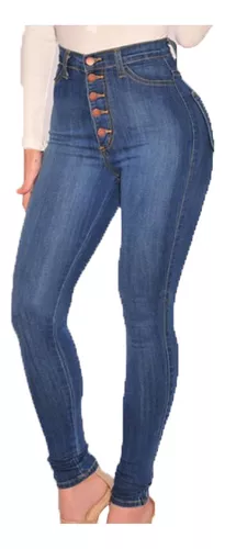 Jeans Largos De Color Liso Para Mujer, Jeans Ajustados Clási