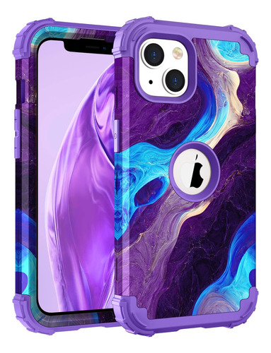 Funda Rigida Super Protectora Para iPhone 14 Y 13 (violeta)