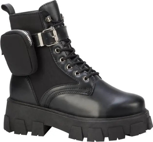 Bota Combat Boots Dama Suela Track Bolsita 993471 Tacón 5.5c