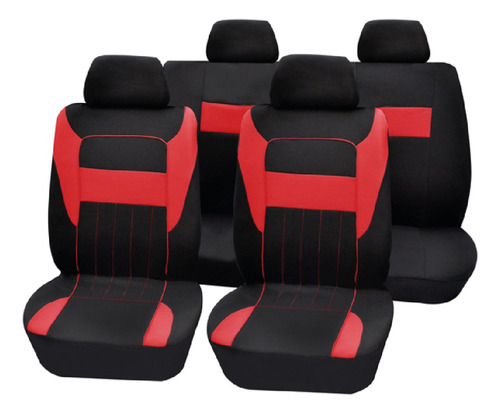 Fundas Asiento Deportivo Rojo Negro Jgo Ds