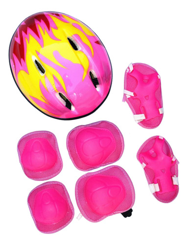 Set C De 7 Cascos Para Niños Y Niñas, Rodilleras, Coderas Y